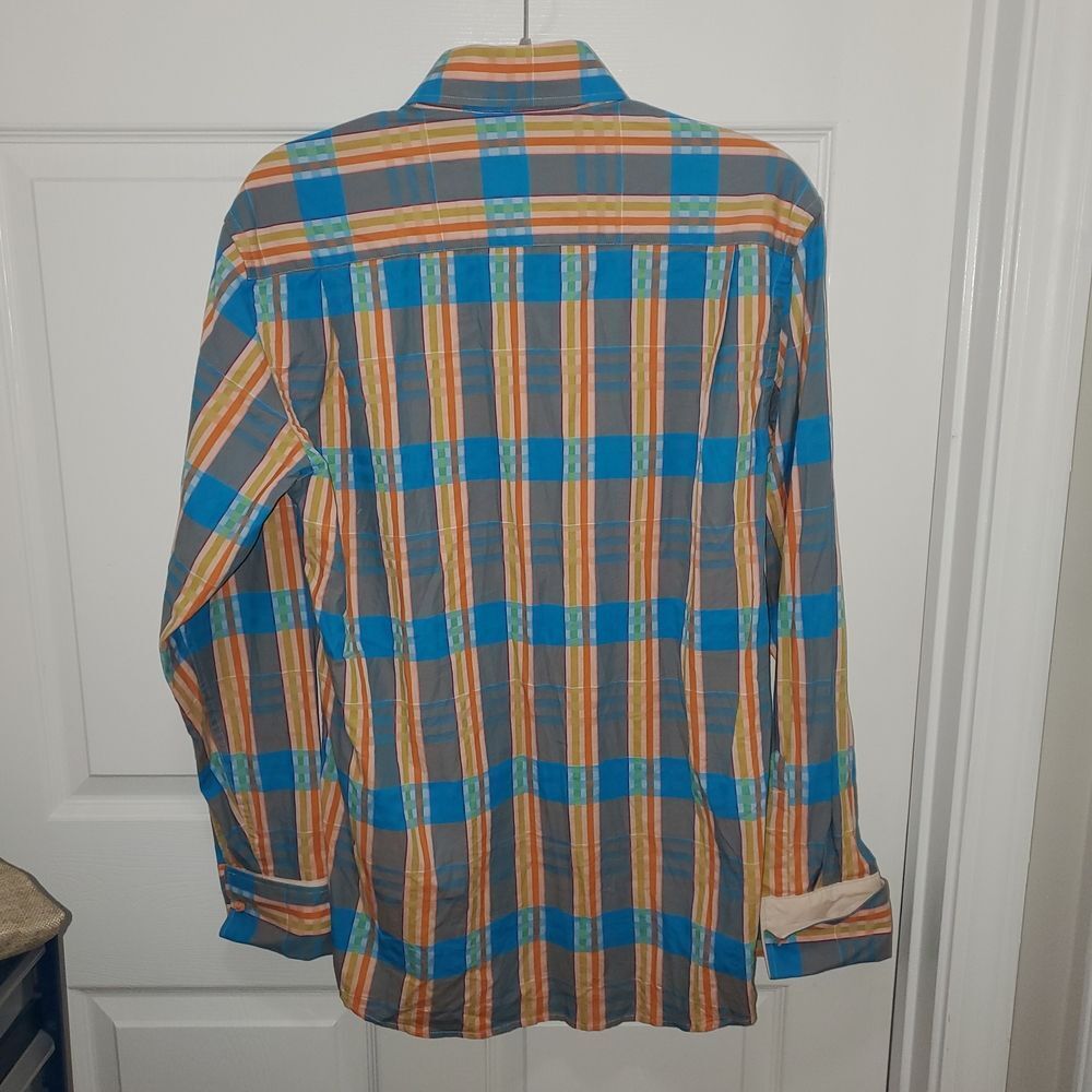 Vibrant Multicolor Striped Button Down Shirt - image 4